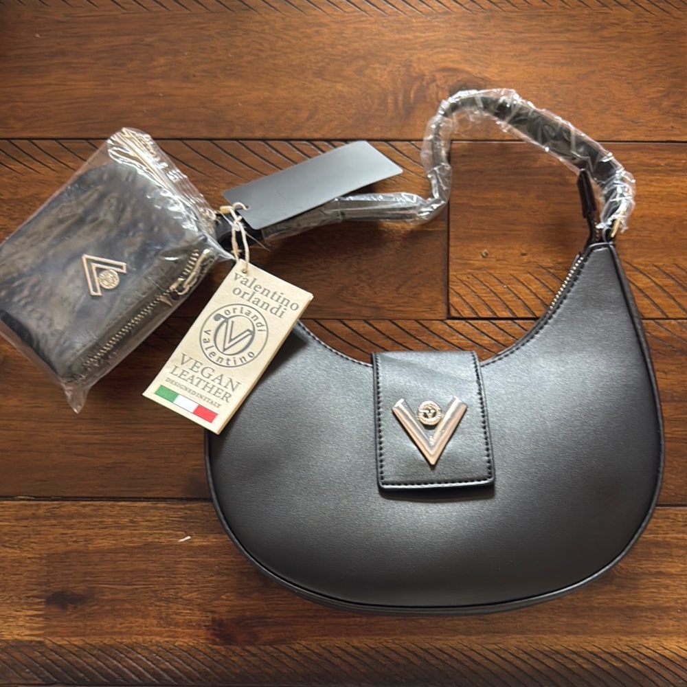 Valentino Orlandi Black Vegan Leather Bag Set